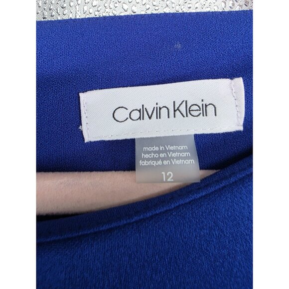 Calvin Klein Womens Royal Blue Bell Sleeve Dress Size 12 - Picture 8 of 13
